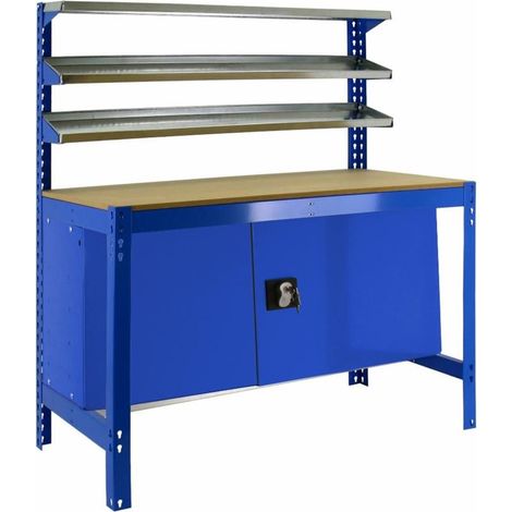 Mesa de Trabajo SIMONWORK BT 1 cabinet 1200 azul/madera (1/2)