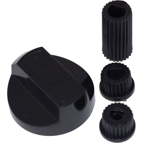 Universal Cooker Oven Grill Control Knob And Adaptors Black Fits All Gas Electric (1/4)