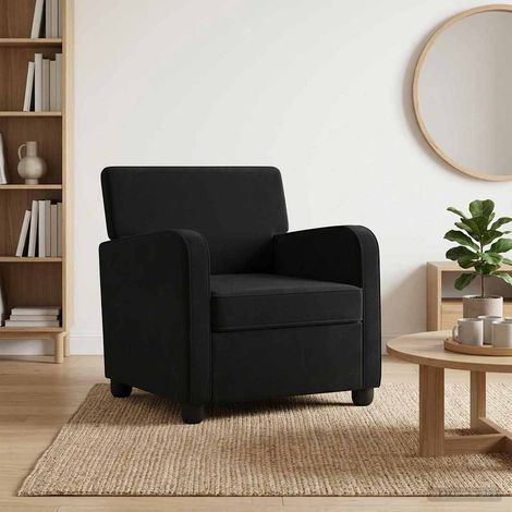 Beyamis Fauteuil en velours noir (1/5)
