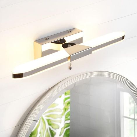 Lampe Miroir Salle de Bain LED 40cm - 8W 640lm 3000K IP44 Acrylique - Interrupteur à Tirette (1/5)