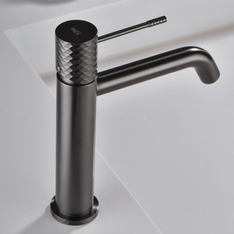 Imex - Grifo Monomando Lavabo Caño Bajo Black Gun Serie Génova
