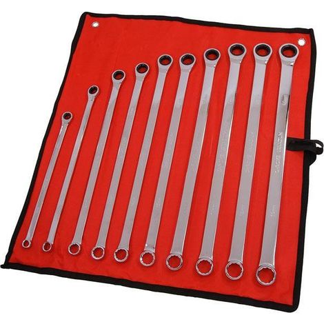 10pc Spanner Set Ratchet Ring Aviation Double Ended Extra Long 8mm -19mm CT4465 (1/5)
