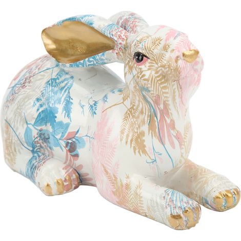 Statue de Lapin Style Nordique en Résine Peinte à la Main - Décoration de Bureau Réaliste, Idée Cadeau Artisanal pour la Maison (1/5)