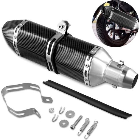 Universal motorcycle exhaust pipe, 38mm 51mm 1.5" 2" motorcycle shock absorber exhaust pipe, removable motorcycle accessories, for dirt bikes, street bikes, scooters, and ATVs
