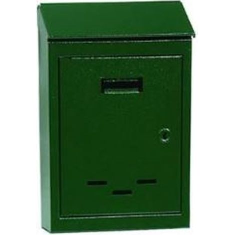 CASSETTA PER LA POSTA IN METALLLO VERDE -1 CHIAVE n°3 cm.30x6x20h. FERR 29537