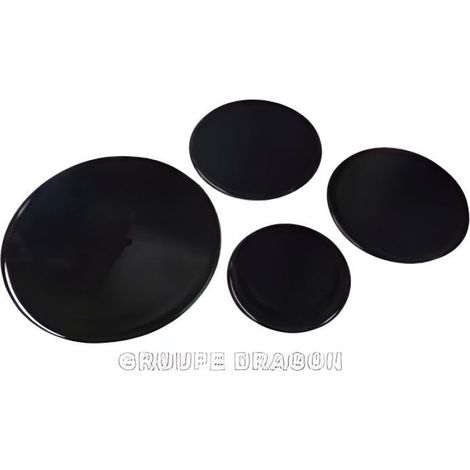 Chapeaux de brûleur pour cuisinière AR - Constructeur - 1x Ø 55 mm, 2x Ø 70 mm, 1x Ø 100 mm - Noir