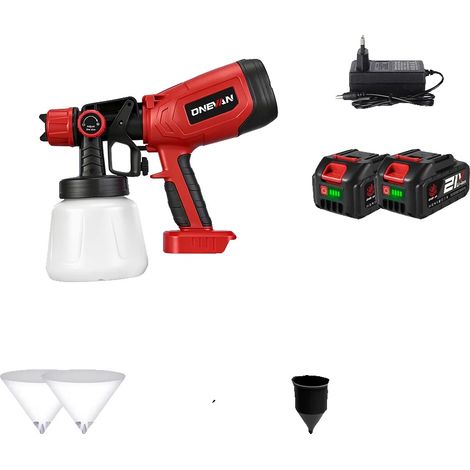 Pistolet à Peinture Électrique, Design Portable, Haute Performance, 1400ml- 2Batterie (1/2)