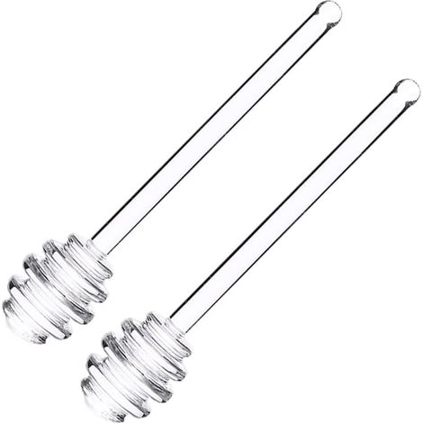 Lot de 2 cuillères à Miel en Verre - Mini bâtonnets en nid d'abeille - pour mélanger Le sirop - Petits mélangeurs à Miel - pour Le thé (1/5)