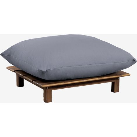 Pouf en bois d'acacia Brina SKLUM Gris Bleu (1/5)