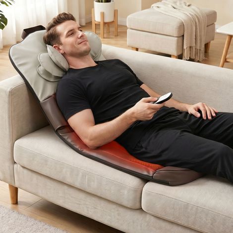Matelas de massage pliable pour tout le corps avec chauffage, compression d'air, 4 modes, 3 intensités, arrêt automatique (1/5)