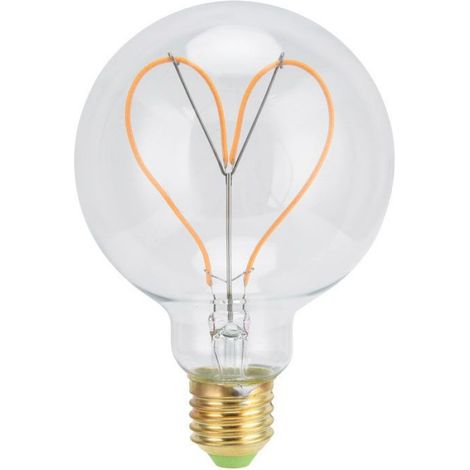 Ampoule Led G95 - E27 - 4 W - 220 V - Lumière Chaude - Filament Cœur - Transparente - Pour Intérieur Chambre Café Salon (1/5)