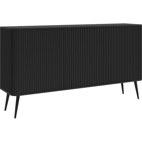Selsey Ovarlo - Sideboard, Schwarz mit silbernen Metallbeinen, 163 cm (1/5)
