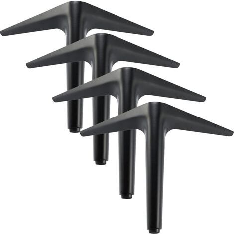 Pieds de meubles Lot de 4 Pieds de Noir Meubles Triangulaires,Processus de Polissage de GalvaNoëlastie,pour Armoire,Canapé,Table Basse,Meuble TV et Autres Meubles (15cm ) (1/5)