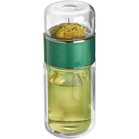 Gobelet infuseur à thé transparent double paroi isolante de 280 ml pour une infusion quotidienne. (1/5)