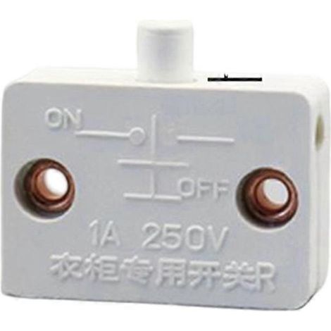 Interrupteur à réarmement automatique pour éclairage de placard/meuble de rangement, commande de porte d'armoire, blanc (1/5)