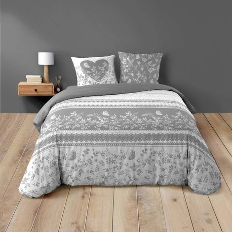 Housse de couette 240x220 + 2 taies ANNIE 100% coton (1/5)