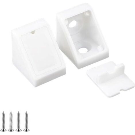 20 Pièces Angle Suport pour Etagere, Équerre D'angle en Plastique, Connecteurs de Meubles, avec Vis, Équerres D'étagère, Connecteur Angle