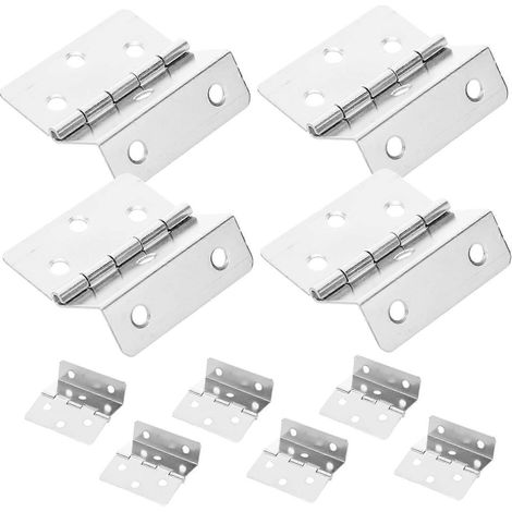 Angoily Lot de 10 charnières de porte de placard en métal argenté avec angle droit (1/5)