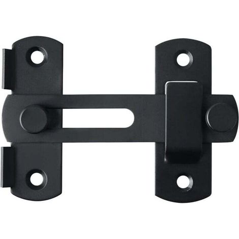 Verrou de Porte Coulissante Serrure de Porte Loquet à Bascule Boulon de Verrouillage de Boucle avec Vis pour Porte, Fenêtre, Placard et Jardin, Finition Noir Mat en Acier Inoxydable (1/4)