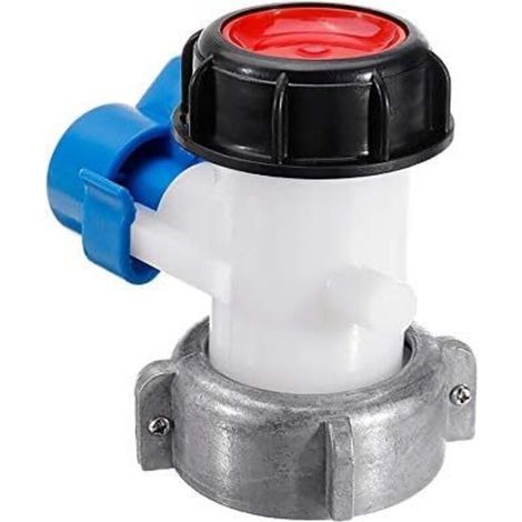 Valvola a farfalla di ricambio per serbatoi IBC fino a 1000 L o cisterne, con adattatore per flangia DN50 (75 mm, alluminio) (1/4)