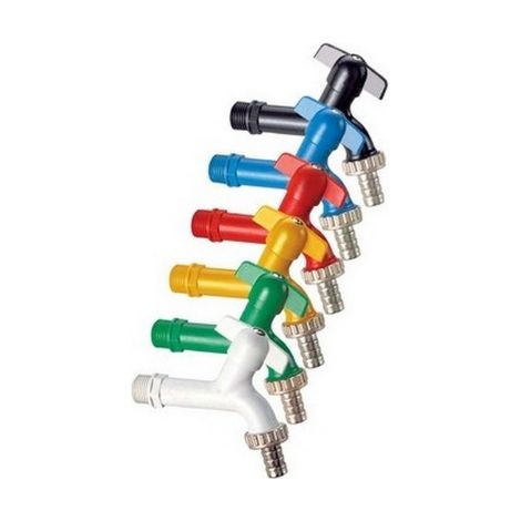 Robinet de jardin blanc 1/2" 6 bars avec poigne'e papillon pour robinet exte'rieur de jardin robinet de jardinage Manfredi Eurogarden Bianco