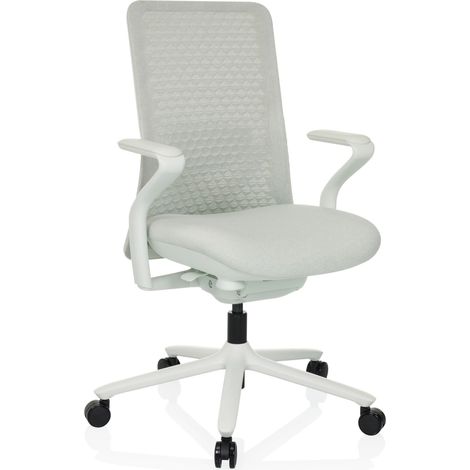 Bürostuhl / Drehstuhl VERVIO Rücken 3D Netzstoff / Sitz Stoff lichtgrau hjh OFFICE