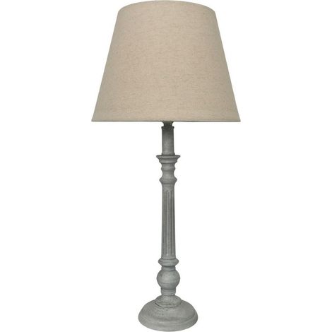 Lamp and Shade - L12 x W12 x H54 cm - Cream