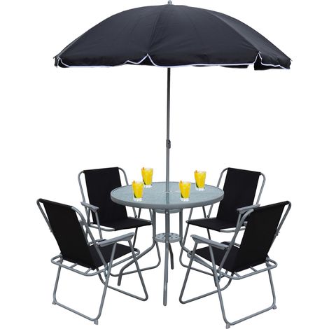 6 piezas de balcón conjunto de muebles de jardín Maxola 74x75x75 - VCM