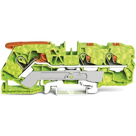 Bornier De Terre - 3 Conducteurs - Levier Et Bouton-Poussoir - Vert-Jaune - Rail Din - 10 Mm² - 44,1 G (1/2)