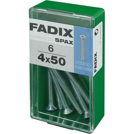Caja de 6 unidades de tornillo métrico con cabeza plana M 4x50mm Fadix (1/2)