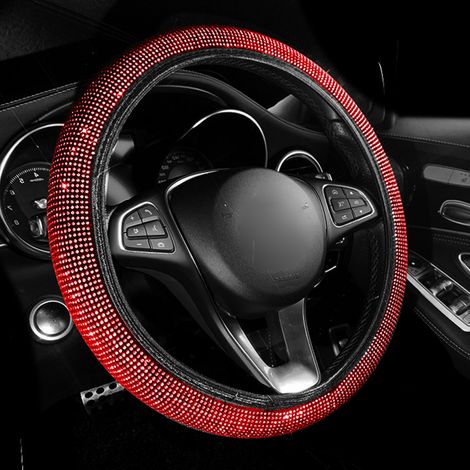 GARRYFIZH 11 pièces d'accessoires d'intérieur de voiture en strass, protège-épaules, coussinets d'accoudoir, housses de frein à main de vitesse, ensembles de tissus d'intérieur en diamant,Blanc (1/5)