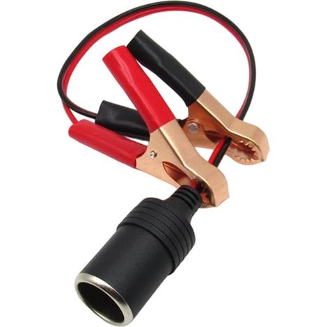 Adaptateur de prise de batterie de voiture avec pinces de batterie, convertisseur robuste  Câble d'extension de prise de voiture pour compresseur d'air, onduleur, véhicule, camion, camping-car (1/5)