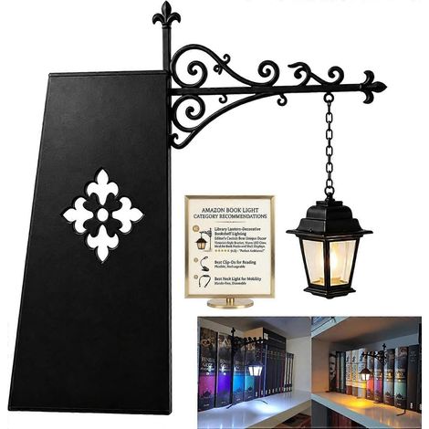 Lanterne de bibliothèque - Éclairage décoratif pour étagère, lampe de chevet LED vintage à lumière chaude pour étagère en bois, petite lampe de table de nuit (1/5)