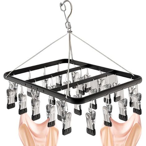 Colgador con pinzas para ropa sucia，perchero para calcetines，Accesorios de lavandería que ahorran espacio para calcetines，ropa interior y toallas (1/5)