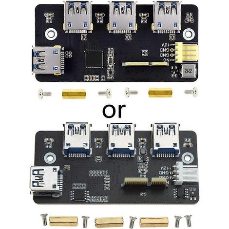 PCIe-zu-USB-3.2-Gen1-Adapter 4x HS USB für Raspberry Pi Compute Module 4 CM4