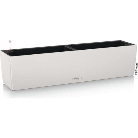 Jardinera de balcón LECHUZA Balconera Color 80 rectangular autorriego 12 L gris claro (1/2)
