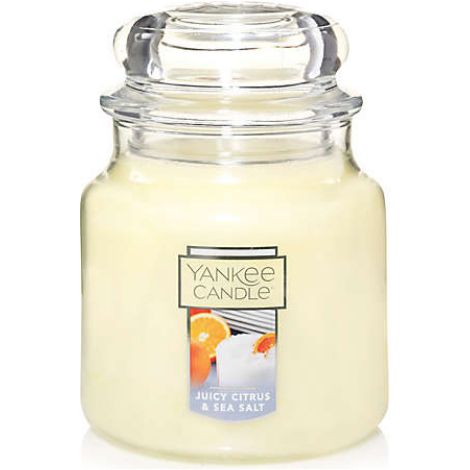 Vela Yankee Candle pequeña en frasco con aroma a cítricos y sal marina, 104 g