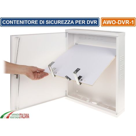 CONTENITORE METALLICO DI SICUREZZA CON CHIAVE PER DVR XVR NVR MONTAGGIO VERTICALE (1/5)