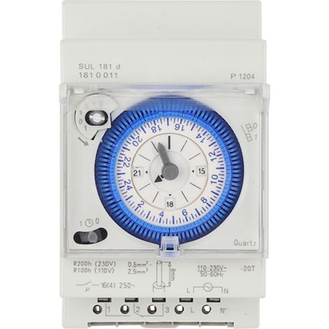 YMYNY Zeitverzögerungsschalter SUL181d SYN161d TM181d SUL181H SUL180A Mechanischer Zeitschalter Bidirektional 24 Stunden DIN-Schiene mit Gangreserve SUL 181d 110-230V