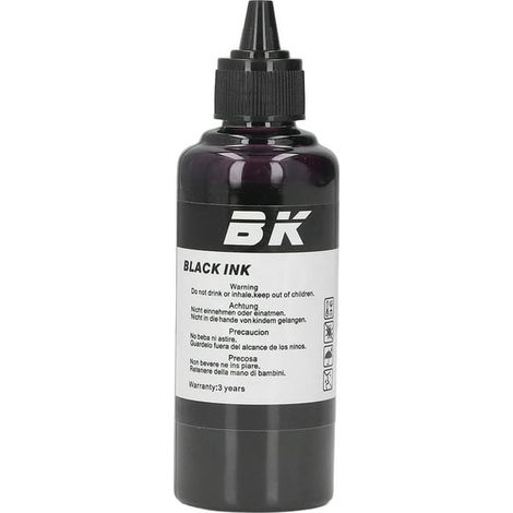 Encre d'imprimante HP noire, flacon 100 ml, encre de recharge haute pureté, remplacement compatible, cartouche d'encre liquide pour imprimante jet d'encre, bouteille de recharge précise, pigment noir