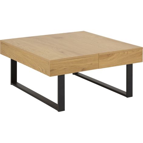 Table basse avec niche de rangement cachée design industriel PARADISE (1/5)