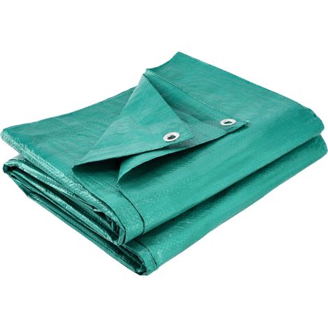 Lona para jardín, 4 m x 4 m, polietileno de alta calidad, 70 g/m², impermeable, resistente a los rayos UV. (1/5)