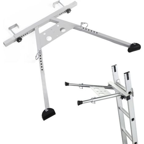 Leiterstabilisator, verstellbare Tragfähigkeit 380 lb, Dachleiter mit rutschfester Gummifußplatte, robuster Leiterstabilisator für Dachrinnen