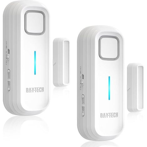 Lot de 2 alarmes de réfrigérateur, de fenêtre, de porte, de maison, capteur, abri de jardin, 120 dB, signal sonore d'effraction, alarme de porte