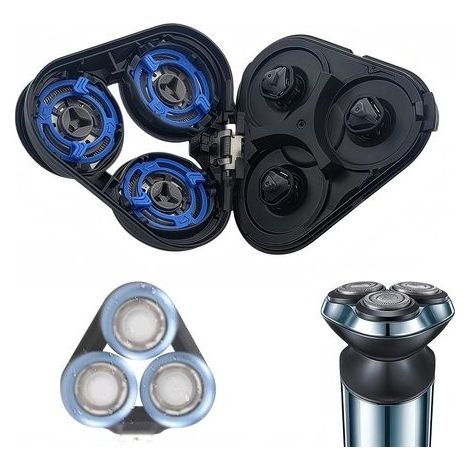 Tête de rasage S5000 compatible Philips Série 5000 – Acier inoxydable hypoallergénique – Rasage sec ou humide – Design ergonomique
