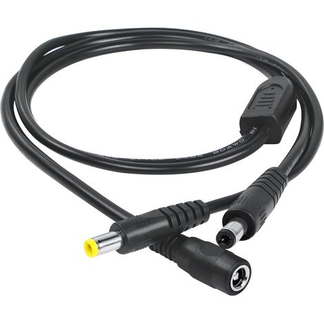 Câble d'extension CC 5,5 x 2,5 mm femelle vers CC 5,5 x 2,5 mm et DC 5,5 x 2,1 mm mâle - Câble d'alimentation CC 2 voies - Répartiteur en Y pour vidéosurveillance, appareil photo, DVR (1/5)