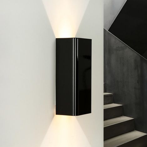 Up Down Wandleuchte Schwarz GU10 Metall Flur Treppenhaus