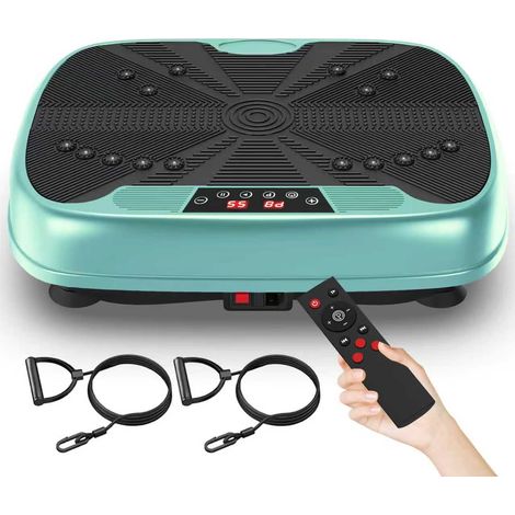 Plateforme Vibrante Fitness Maison 99 Vitesses avec Bandes de Résistance Bluetooth Appareil de Sport Musculation Vert (1/5)