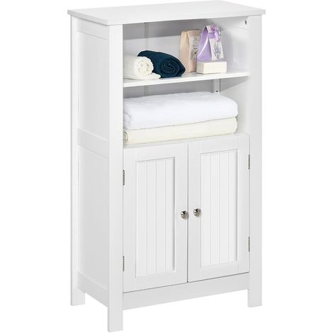 Mobile da Bagno Armadietto da Terra Autoportante Armadio con 2 Ante 50x30x92.5cm (1/5)