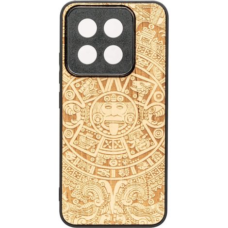 Custodia in legno Bewood per Xiaomi 14T CALENDARIO AZTECO ANIEGRE (1/2)